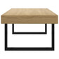 Table basse Marron clair et noir 120x60x40 cm MDF et fer - vidaXL