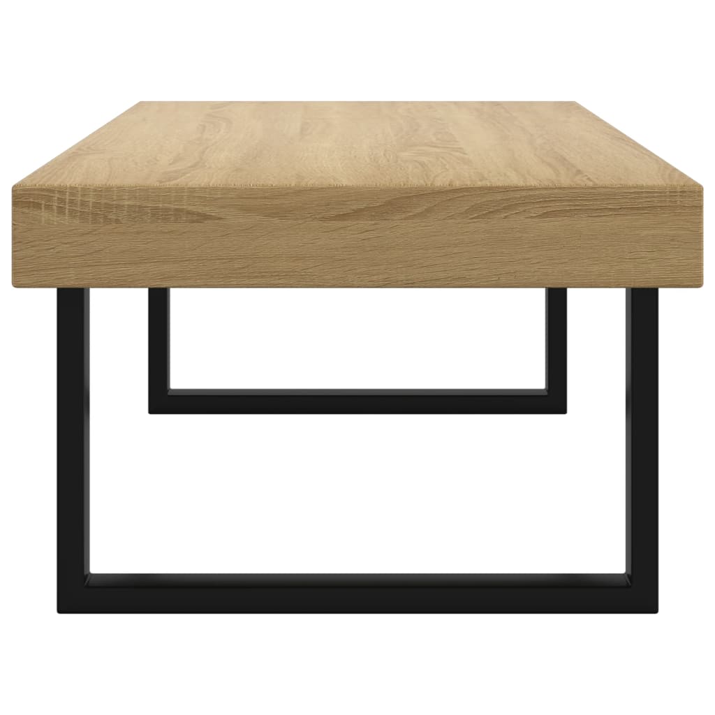 Table basse Marron clair et noir 120x60x40 cm MDF et fer - vidaXL