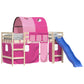 Rideaux pour lit mezzanine avec tunnel rose polyester - vidaXL