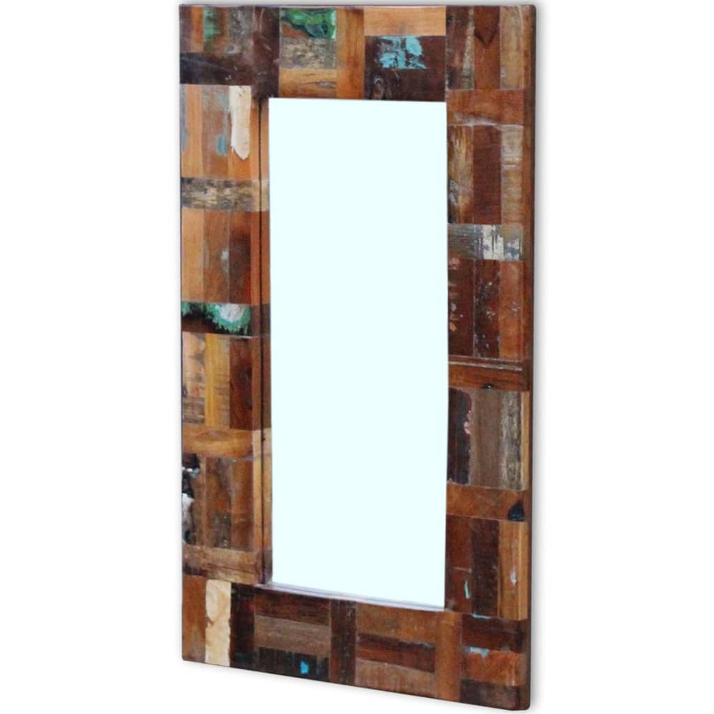 vidaXL Miroir Bois de récupération massif 80x50 cm