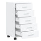 Armoire à tiroirs avec roulettes Blanc brillant Bois ingénierie - vidaXL