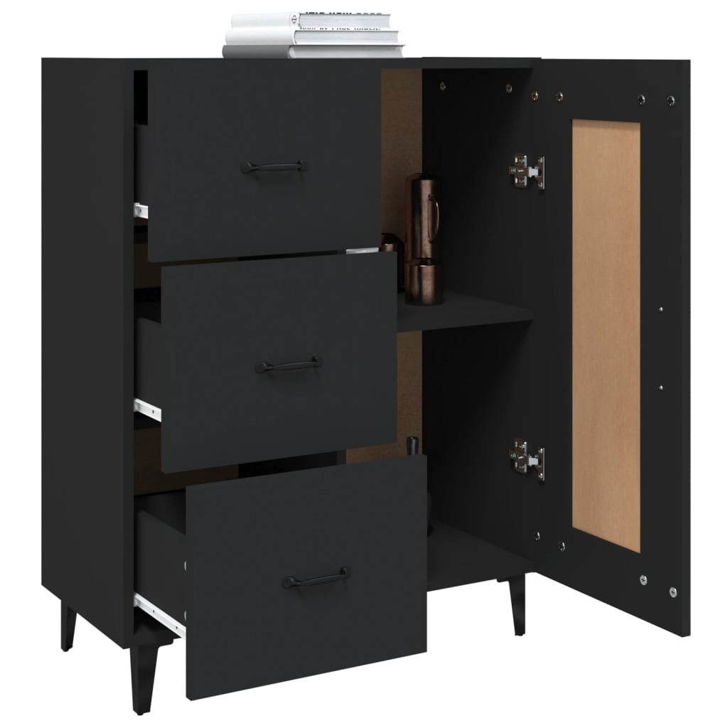 NEUF - vidaXL Buffet Noir 69,5x34x90 cm Bois d'ingénierie (monté)
