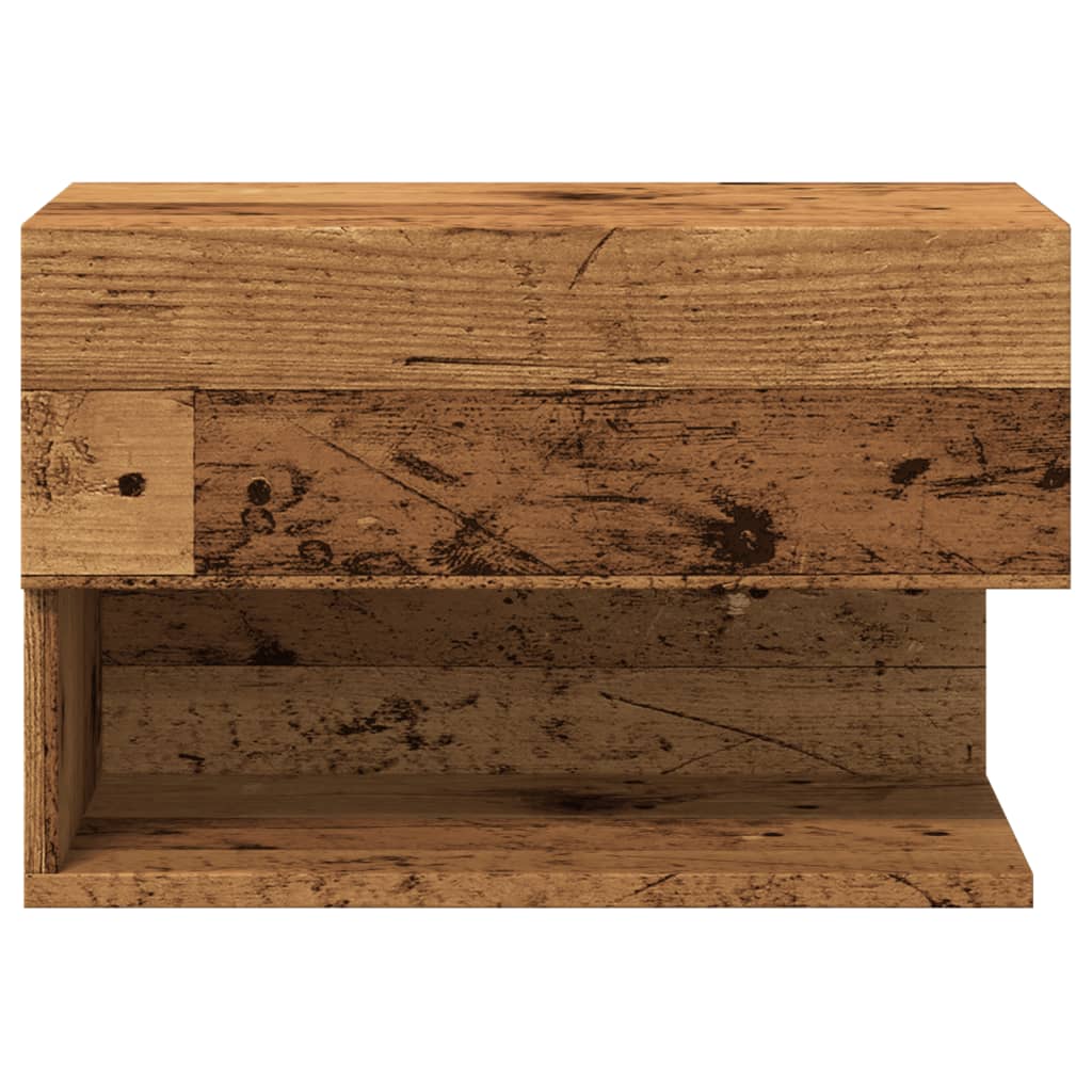 vidaXL Table de chevet murale vieux bois