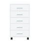 Armoire à tiroirs avec roulettes Blanc brillant Bois ingénierie - vidaXL
