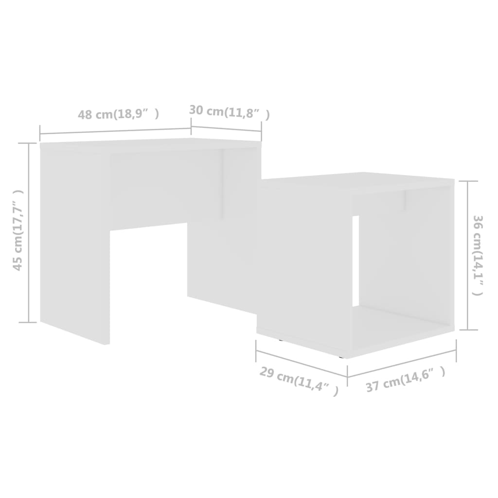 Ensemble de table basse Blanc 48x30x45 cm Bois d'ingénierie - vidaXL