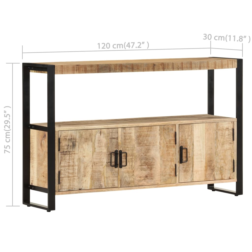 vidaXL Armoire latérale 120x30x75 cm Bois de manguier solide
