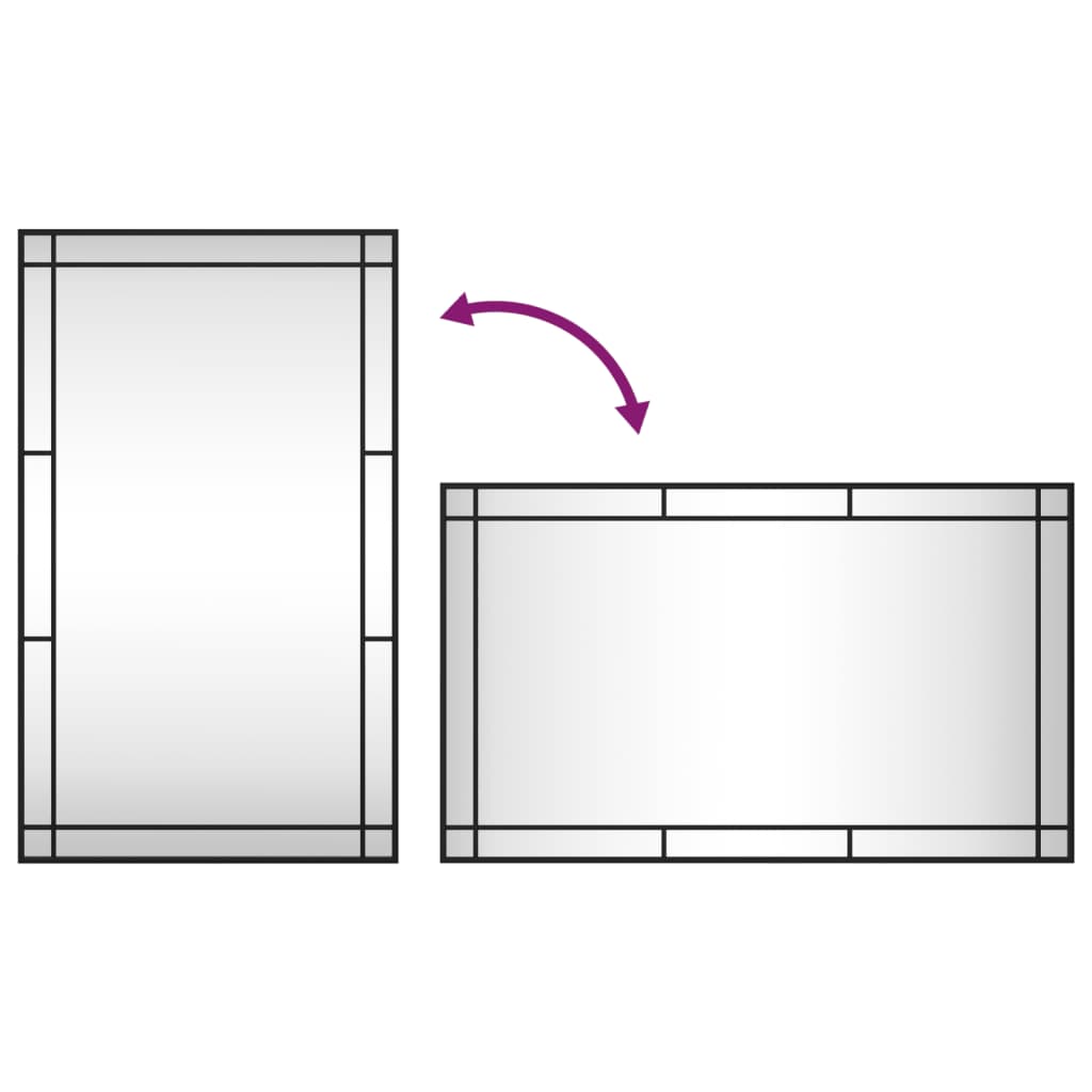 vidaXL Miroir mural noir 60x100 cm rectangulaire fer