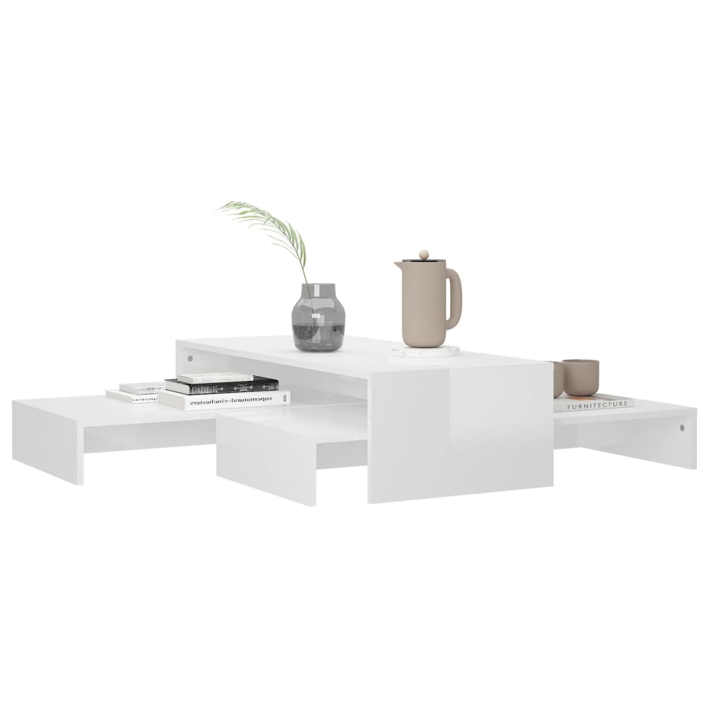 Ensemble de tables basses gigognes blanc brillant - vidaXL