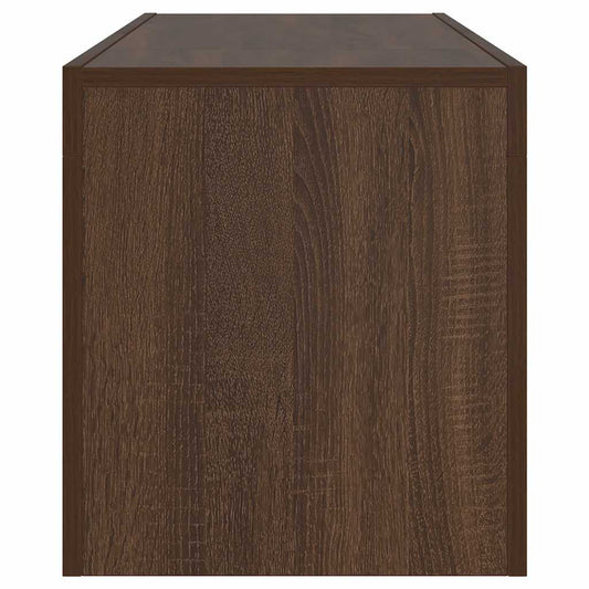 vidaXL Meuble TV avec lumières LED chêne marron 140x35x40 cm
