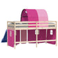 Rideaux pour lit mezzanine avec tunnel rose polyester - vidaXL