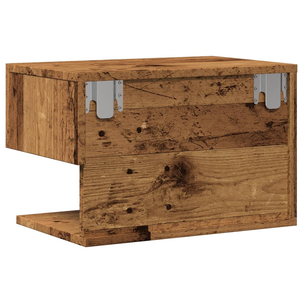 vidaXL Table de chevet murale vieux bois