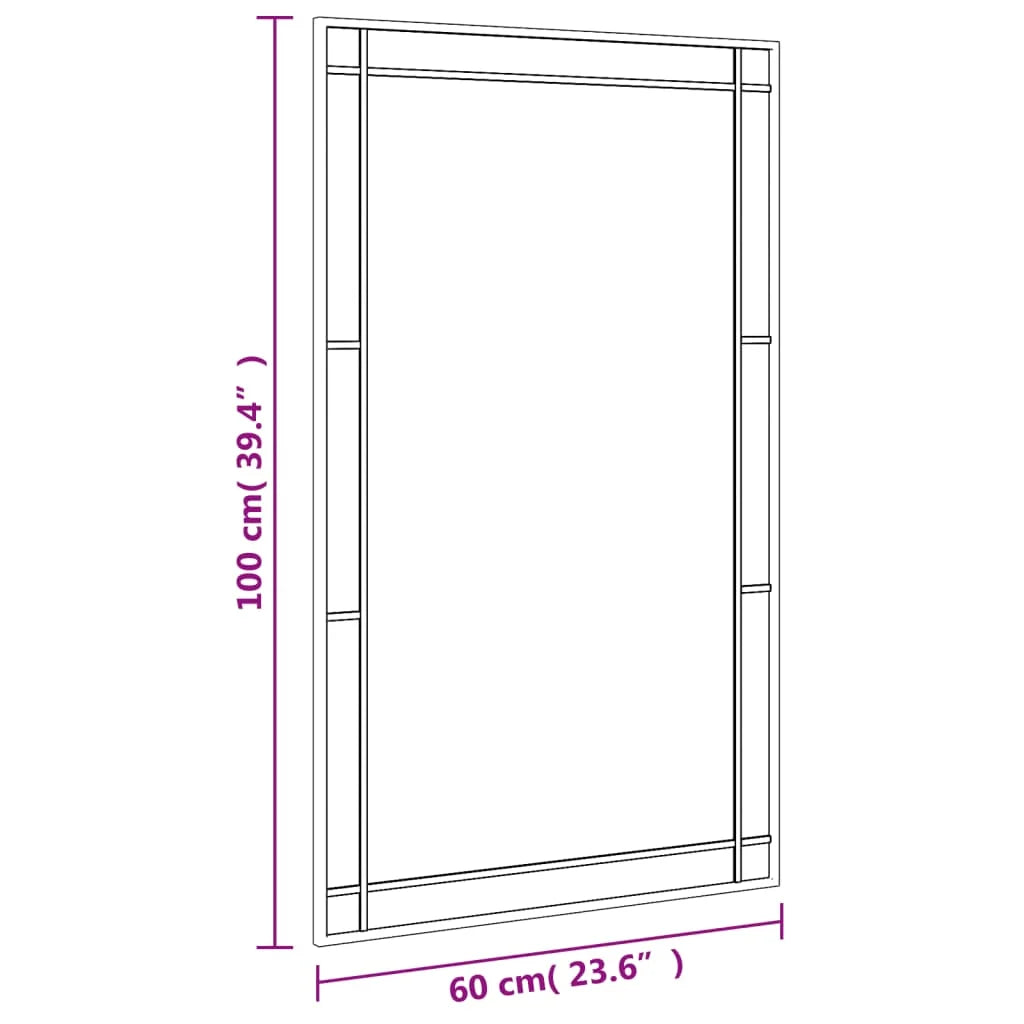vidaXL Miroir mural noir 60x100 cm rectangulaire fer