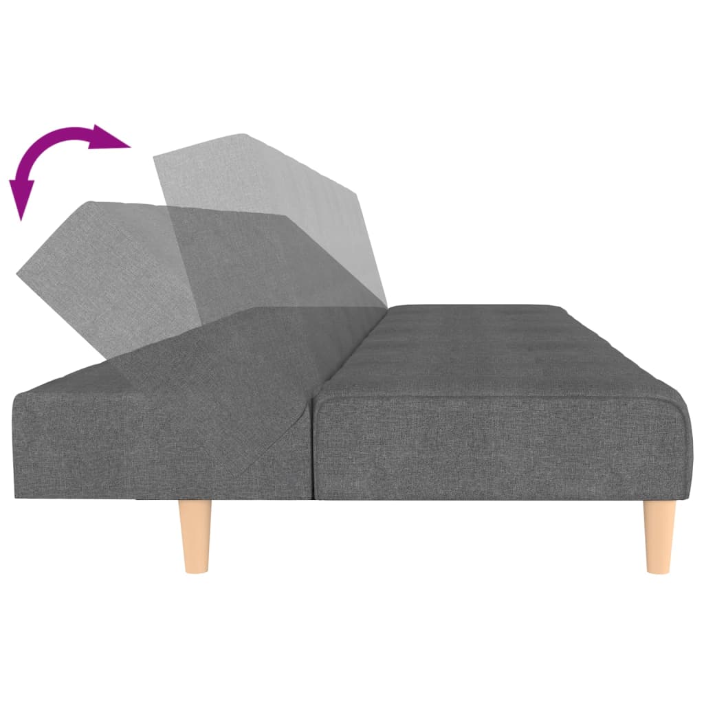 vidaXL Canapé-lit à 2 places gris clair tissu