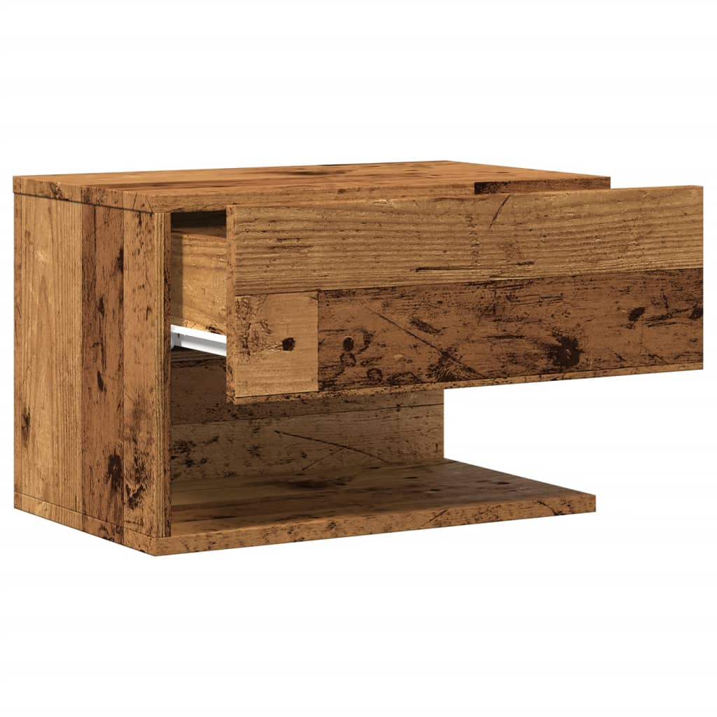 vidaXL Table de chevet murale vieux bois