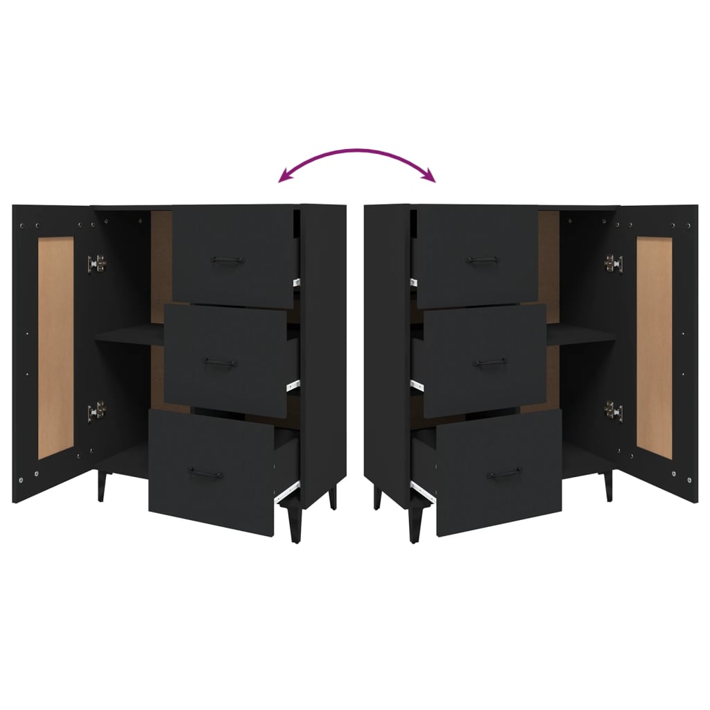 NEUF - vidaXL Buffet Noir 69,5x34x90 cm Bois d'ingénierie (monté)