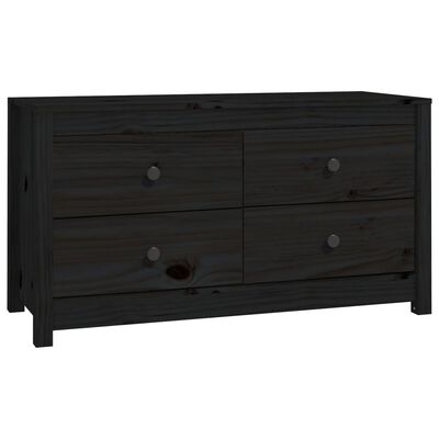 vidaXL Armoire latérale Noir 100x40x54 cm Bois de pin massif
