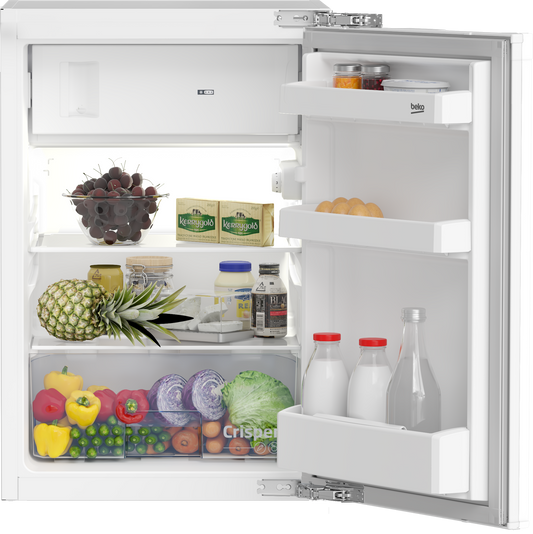 Beko B1754N - Réfrigérateur intégré avec compartiment congélateur 4 étoiles/Technique de porte coulissante/Niche : 88 cm / 35 dB [Classe énergétique A++]