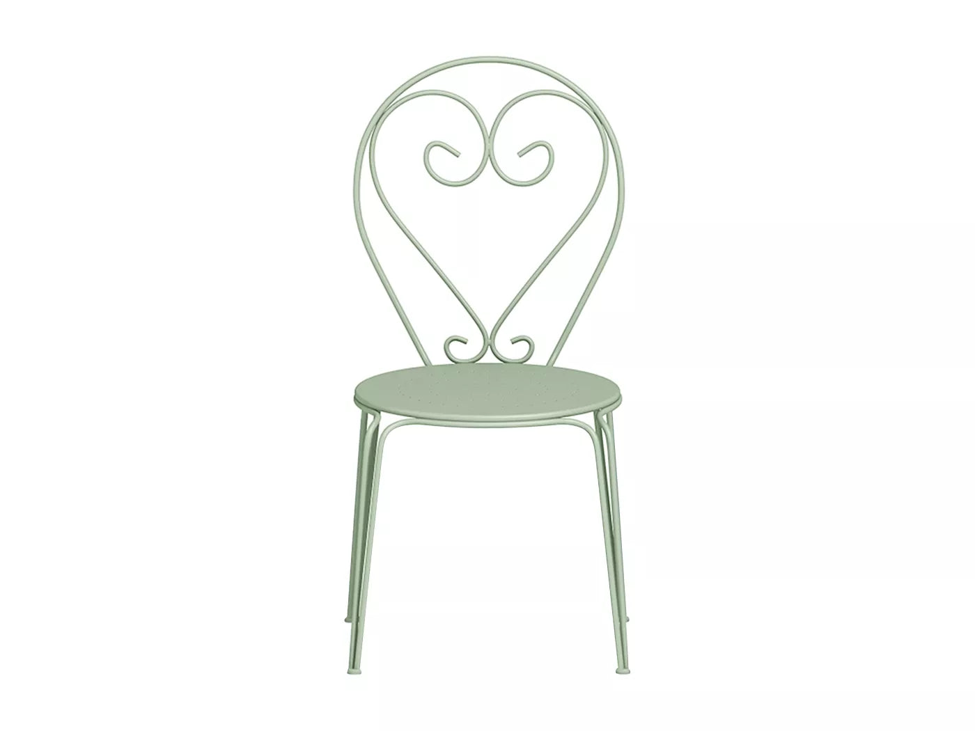 1 Chaise de jardin empilables en métal façon fer forgé - Vert amande - GUERMANTES de MYLIA