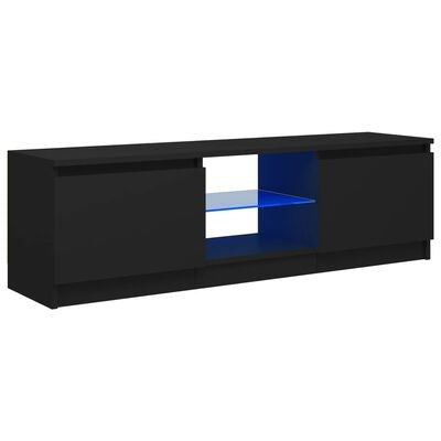 vidaXL Meuble TV avec lumières LED Noir 120x30x36 cm